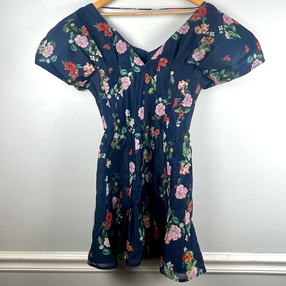 Keepsake The Label Floral Untouchable Mini Dress in navy floral size extra small